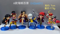 7CM 6PCS/SET One Piece Cosplay Cartoon Anime PVC Figure